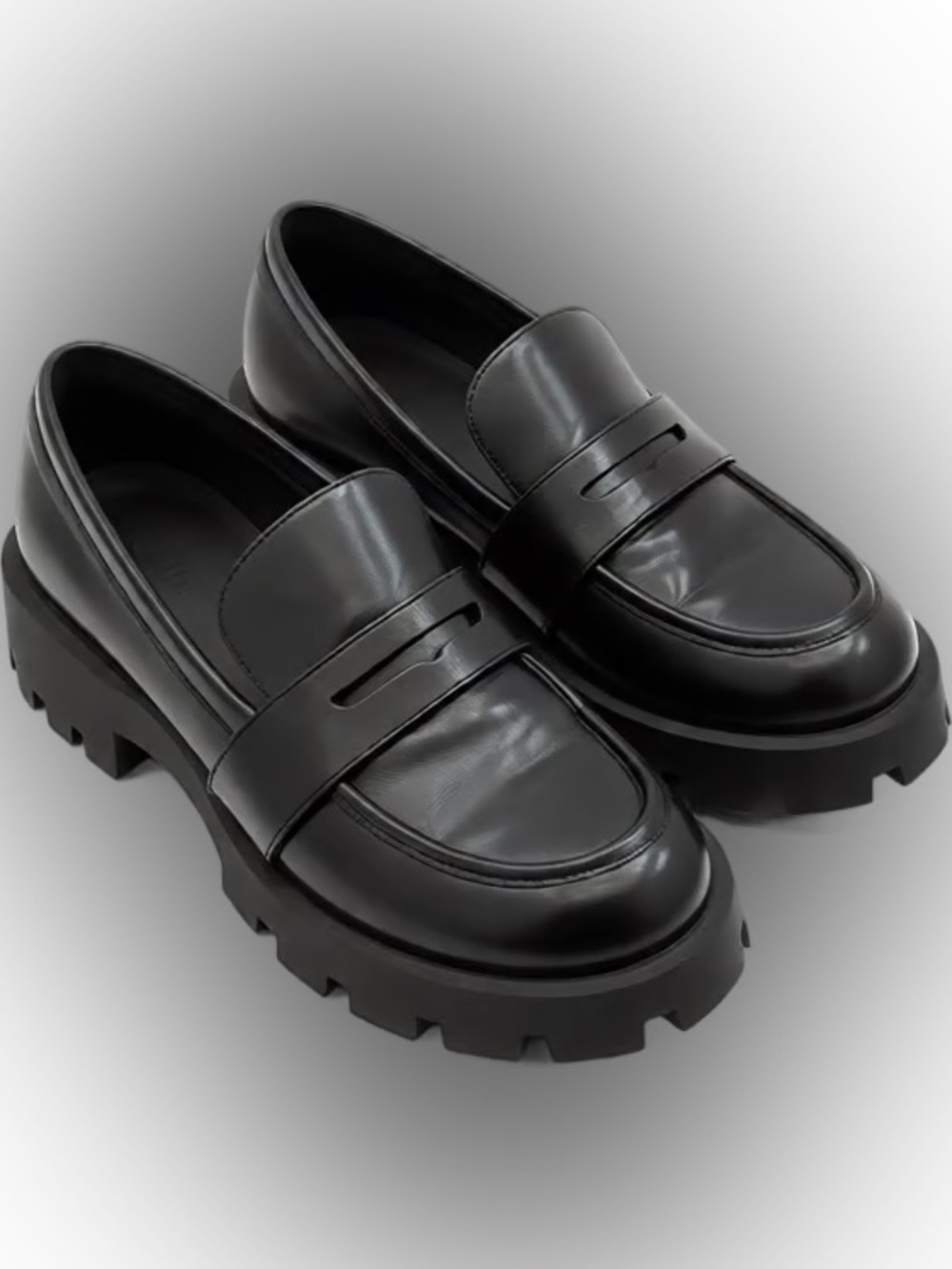 Abercrombie & Fitch Black Chunky Lug Penny Loafers for Women